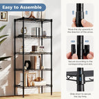 3-5 Tier Metal Wire Storage Shelves Adjustable Storage Racks Heavy Duty Standing Shelf Organizer for Living Room and Kitchen