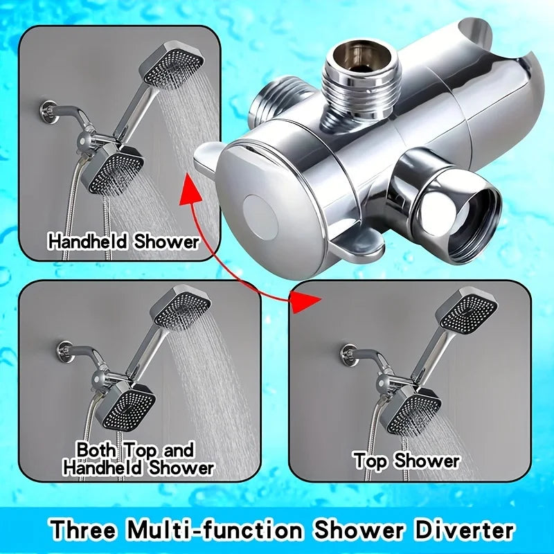 High-Flow 2-in-1 Handheld Shower Head and Rain Shower Head Set, Equipped with Long Hose and T-Shaped Valve - Durable Abs Material, Wall-Mounted, Square Design, Suitable for Bathroom Upgrades.