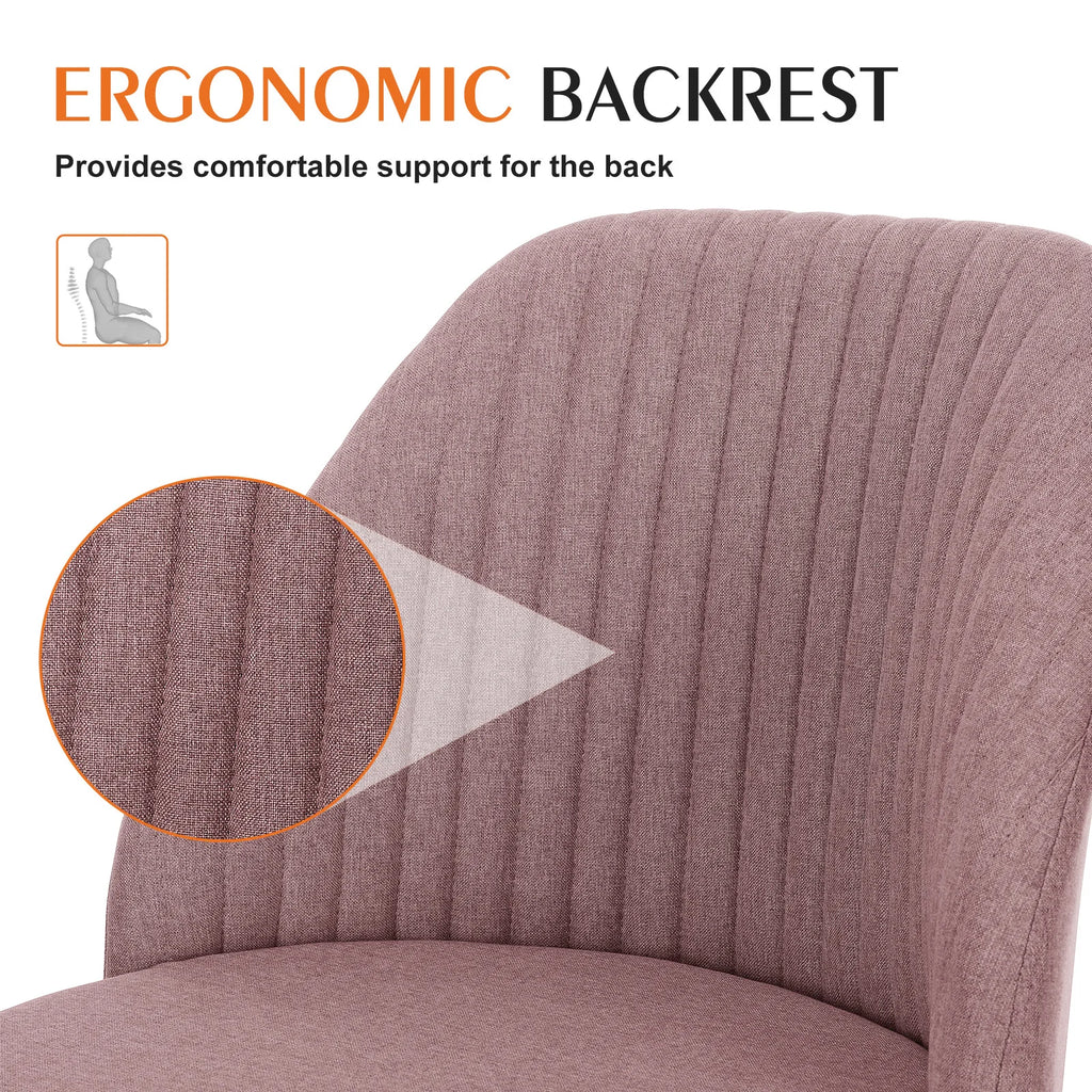 Armless Small Desk Office Chair Cute Vanity Swivel Chair with Back Modern Fabric with Wheels Swivel Task Home Gaming Chair