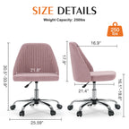 Armless Small Desk Office Chair Cute Vanity Swivel Chair with Back Modern Fabric with Wheels Swivel Task Home Gaming Chair