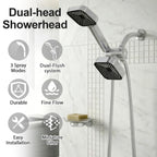 2-in-1 High Flow Rainfall and Handheld Shower Headset