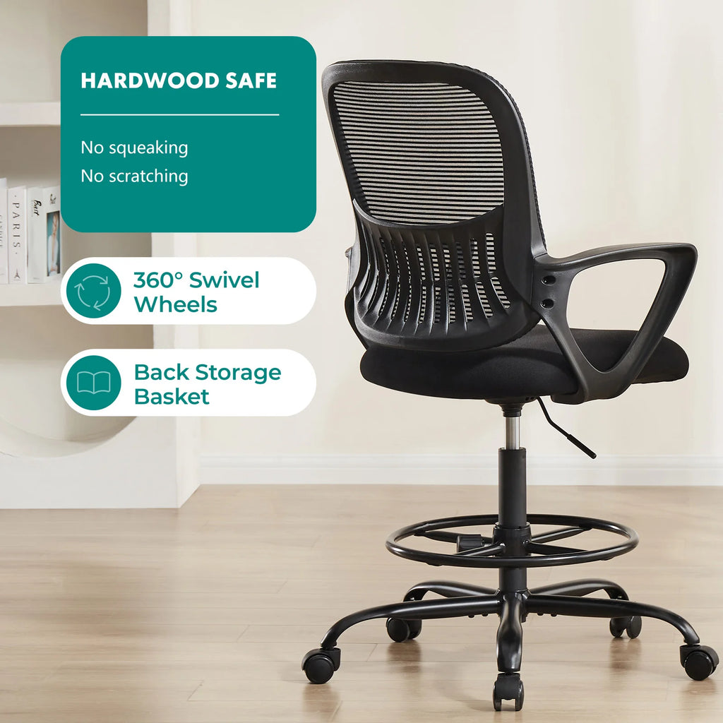 Ergonomic Mesh Backrest Office Desk Chair Adjustable Height Computer Rolling Work Swivel Gaming Chairs With Wheels For Home