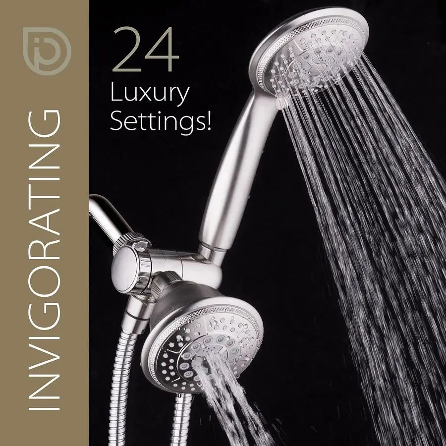 Handheld Showerhead Rain Shower Combo. Dual 2 in 1 Shower System