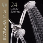 Handheld Showerhead Rain Shower Combo. Dual 2 in 1 Shower System