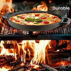 Multifunctional Cast Iron Skillet — Non-Stick Design, Ideal for Pizza, Grilling, and Pancakes (11 inch) — Compatible with All Stove Types