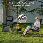 Set of 2 Zero Gravity Recliner Chair – Folding Portable Lounge for Camping, Patio & Outdoor Garden with Cup Holder Tray & Removable Cushion