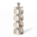 JHK 3-4 Tier Rotating Storage Bookshelf 360° Display Revolving Bookcase  Freestanding Vertical Corner Book Shelf for Bedroom Living Room