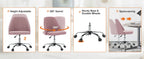 Armless Small Desk Office Chair Cute Vanity Swivel Chair with Back Modern Fabric with Wheels Swivel Task Home Gaming Chair