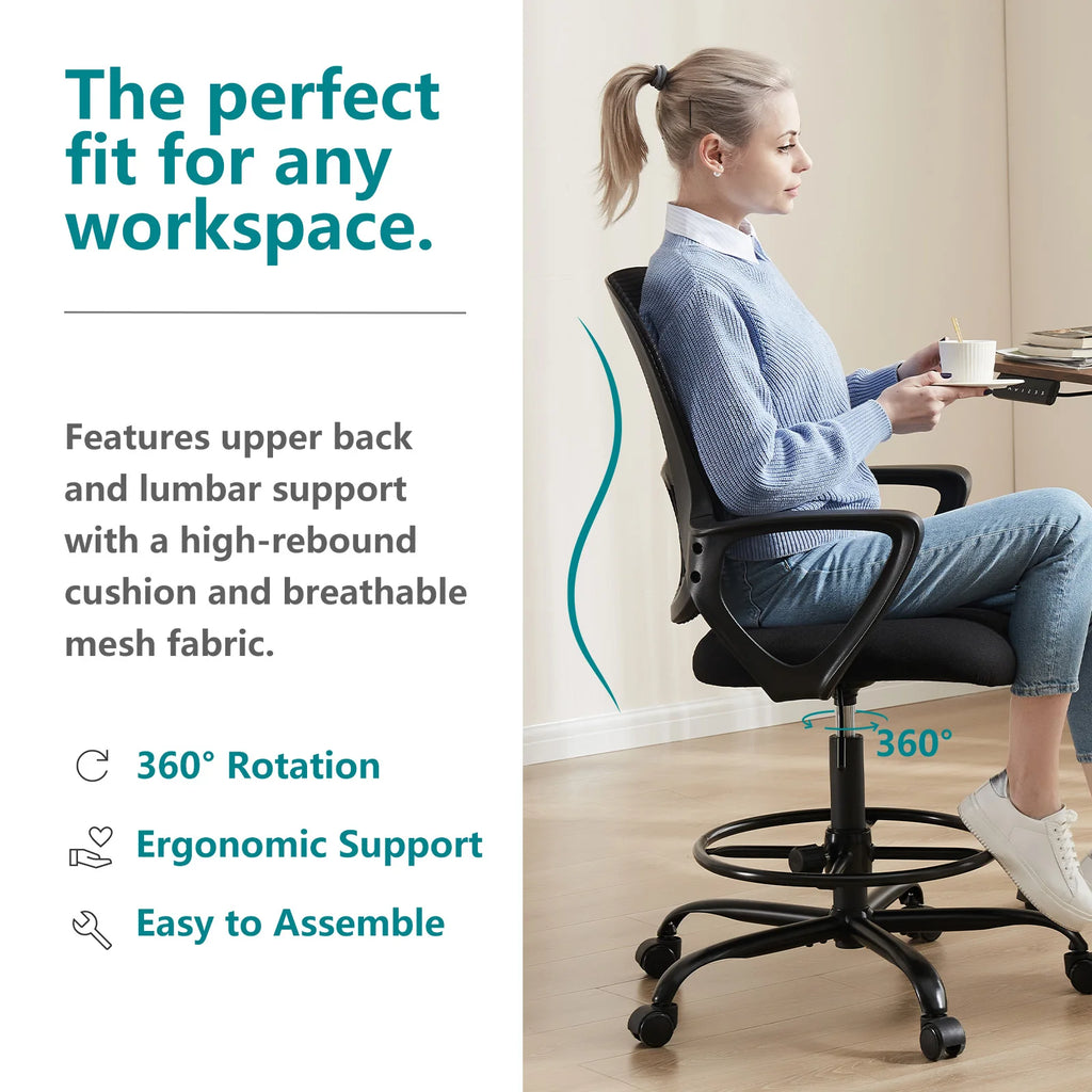 Ergonomic Mesh Backrest Office Desk Chair Adjustable Height Computer Rolling Work Swivel Gaming Chairs With Wheels For Home