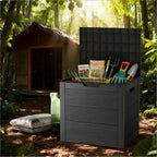 Large Outdoor Deck Box with Lockable Lid & Heavy-Duty Hinged Door