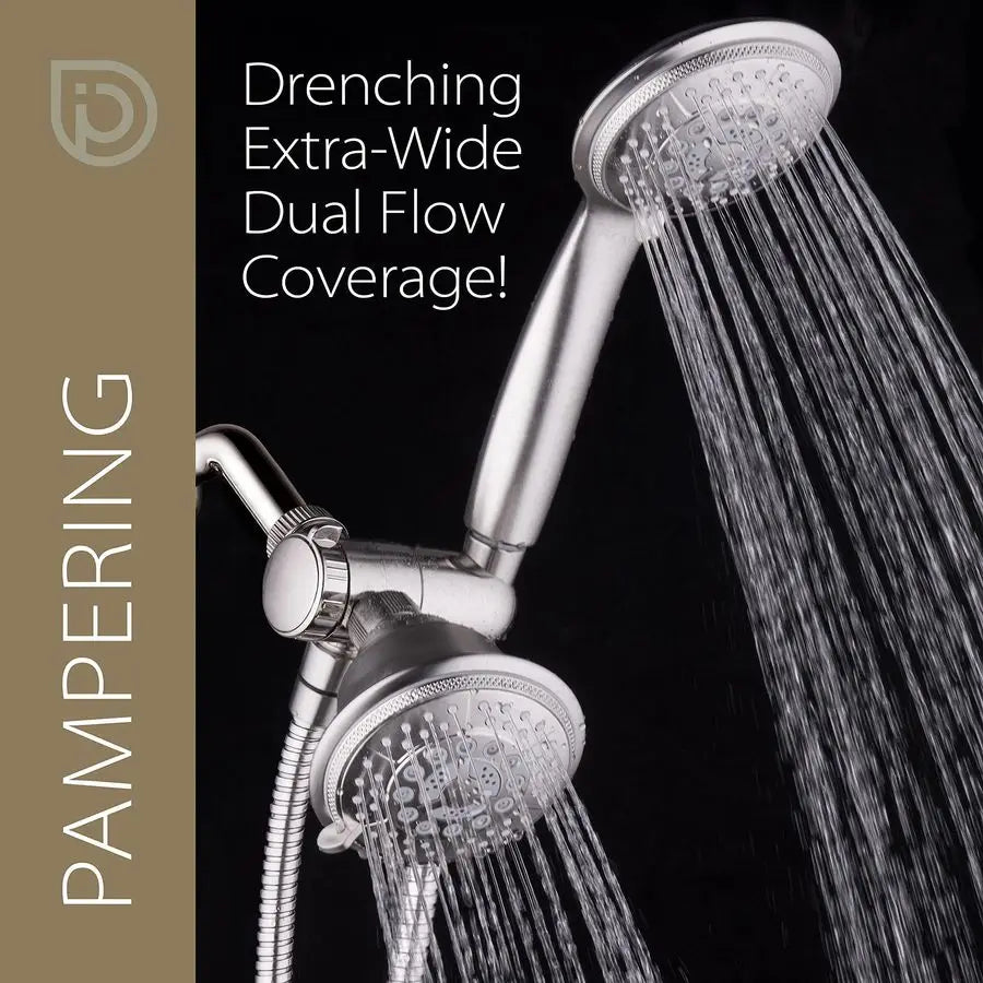 Handheld Showerhead Rain Shower Combo. Dual 2 in 1 Shower System