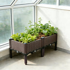 2 Garden/Balcony/Outdoor Patio Planting Box with Bracket Vegetable Flower Planting Raised Container Home Courtyard Plant Planter