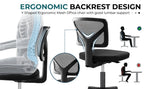 Mesh with Lumbar Support Armless Office Chair Low Back with Wheels Adjustable Height 360° Rolling Swivel Computer Chair