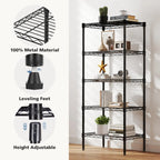 3-5 Tier Metal Wire Storage Shelves Adjustable Storage Racks Heavy Duty Standing Shelf Organizer for Living Room and Kitchen