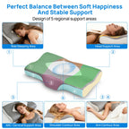 Cervical Neck Double Sided Pillow Memory Foam Ventilated Cooling Ergonomic Bed Pillow Support Contour for Stomach Sleepers