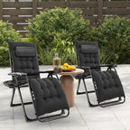 Zero Gravity Recliner Chair – Folding Portable Lounge for Camping, Patio & Outdoor Garden with Cup Holder Tray & Removable Cushion