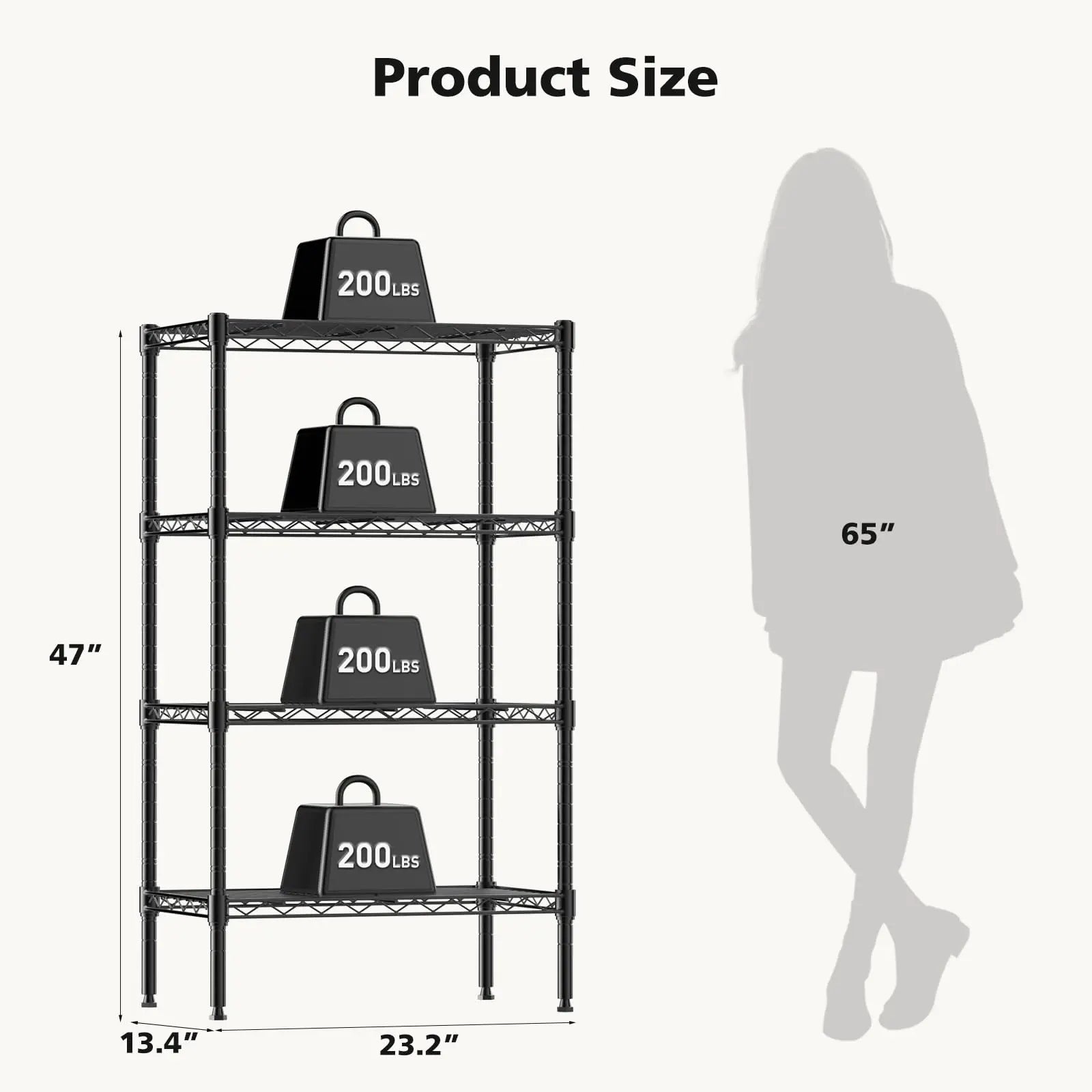 3-5 Tier Metal Wire Storage Shelves Adjustable Storage Racks Heavy Duty Standing Shelf Organizer for Living Room and Kitchen