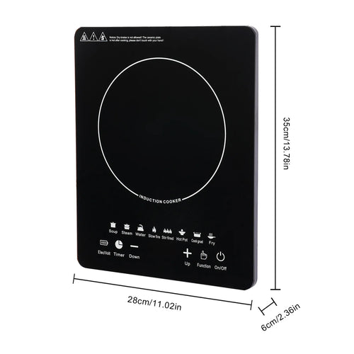 110V 750W Electric Induction Cooktop 8 Power Levels Touch Control Burner 180min Timer Portable Stove for Home RV