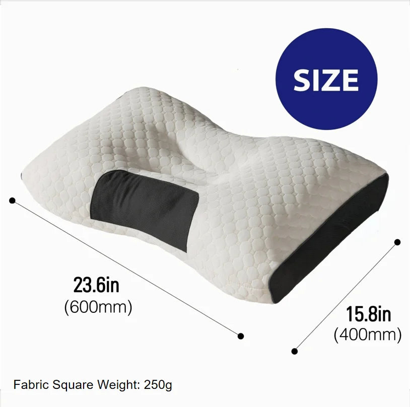 2pcs Massage Neck Pillows Adjustable Ergonomic Orthopedic Contour Support, All-Season Sleeping Comfort
