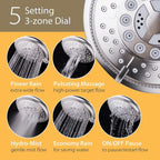 Handheld Showerhead Rain Shower Combo. Dual 2 in 1 Shower System