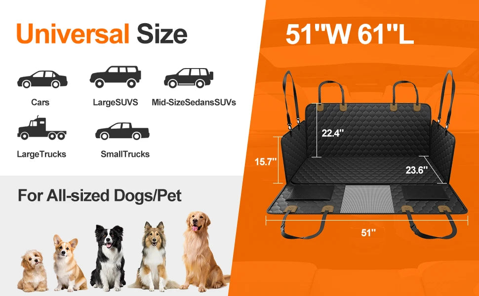 Deluxe Waterproof Foldable Dog Car Seat