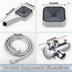 A High-Flow Large Nozzle and Handheld Shower Head, Two-In-One Shower Set, Shower Long Hose, Three-Way Water Distributor Bathroom