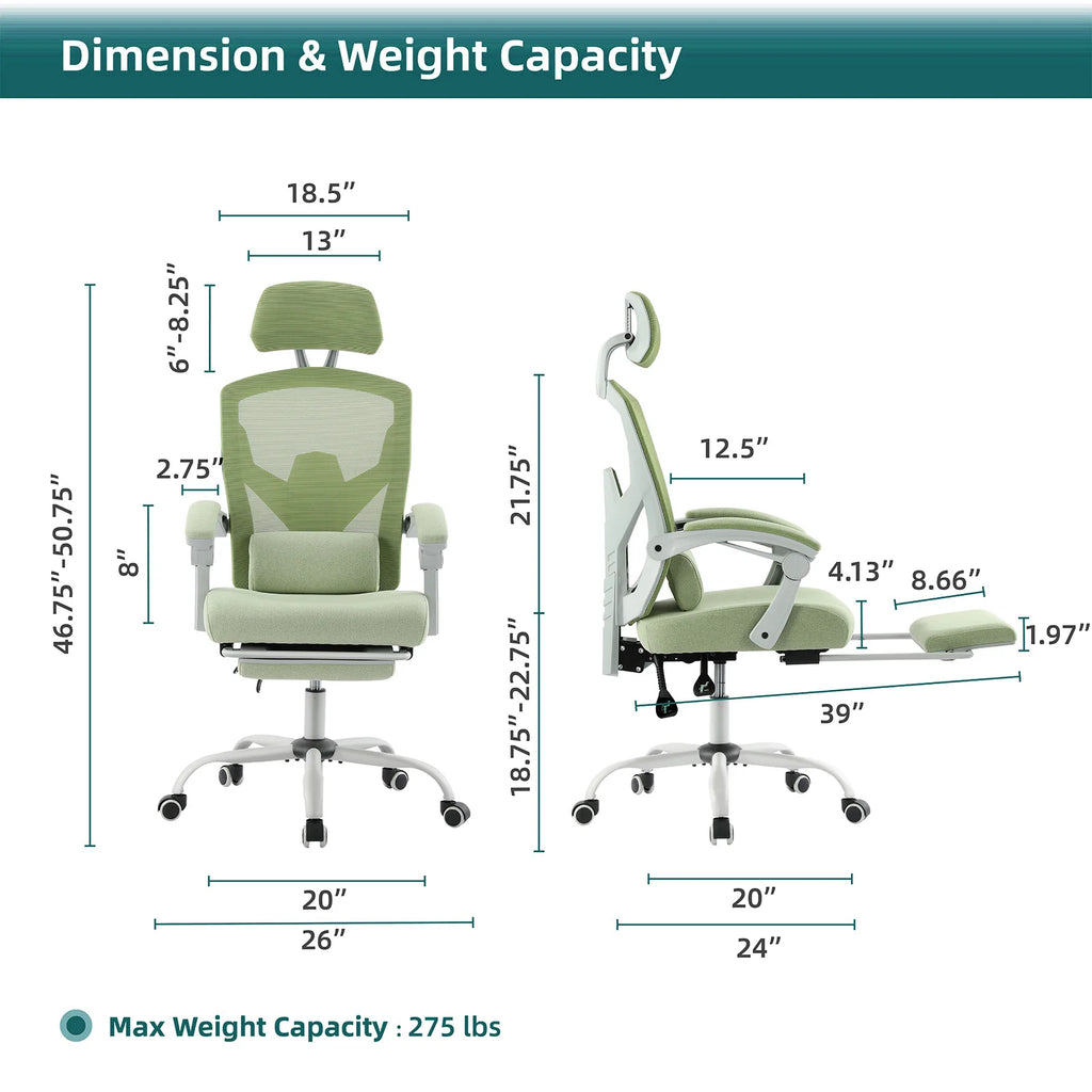 Ergonomic Reclining High Back Mesh Living Room Rocking Gaming Chair