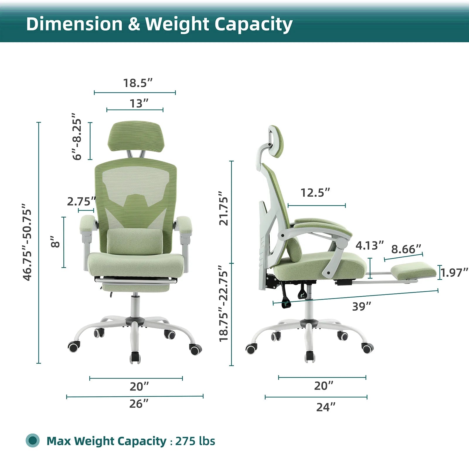 Ergonomic Reclining High Back Mesh Living Room Rocking Gaming Chair