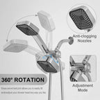 2-in-1 High Flow Rainfall and Handheld Shower Headset