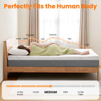 Memory Foam Mattress，Medium Firm  with Bamboo Cool & Washable Cover - CertiPUR-US Certified for Support