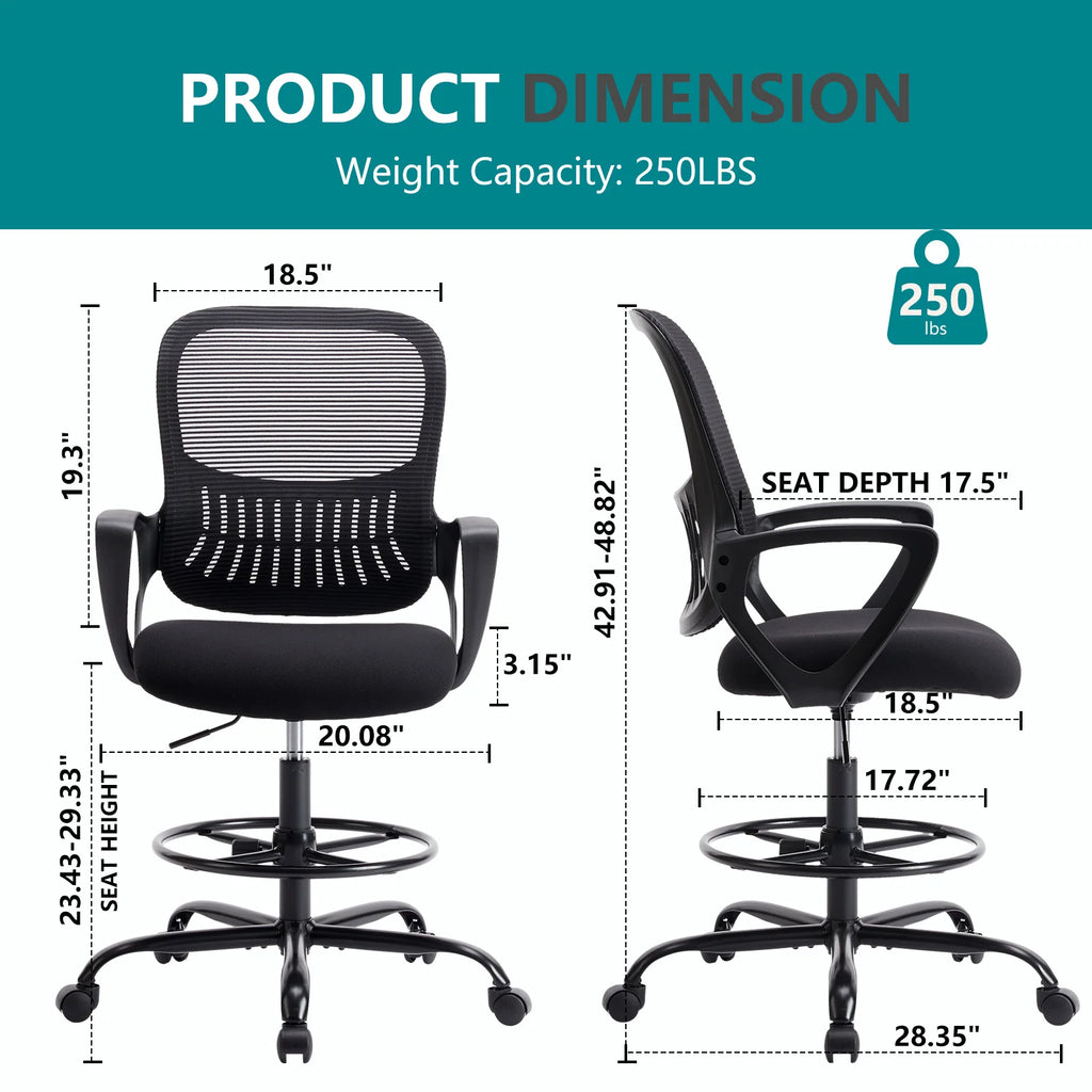 Ergonomic Mesh Backrest Office Desk Chair Adjustable Height Computer Rolling Work Swivel Gaming Chairs With Wheels For Home