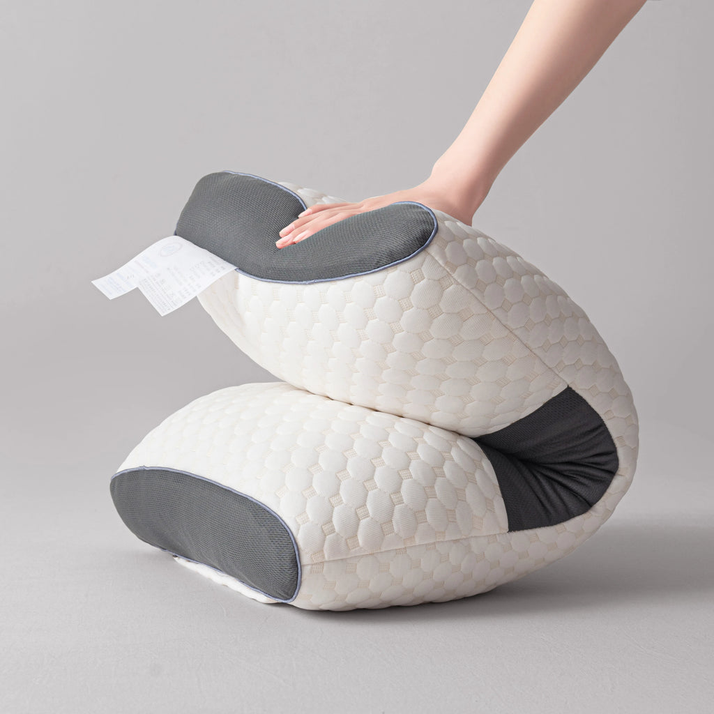 2pcs Massage Neck Pillows Adjustable Ergonomic Orthopedic Contour Support, All-Season Sleeping Comfort
