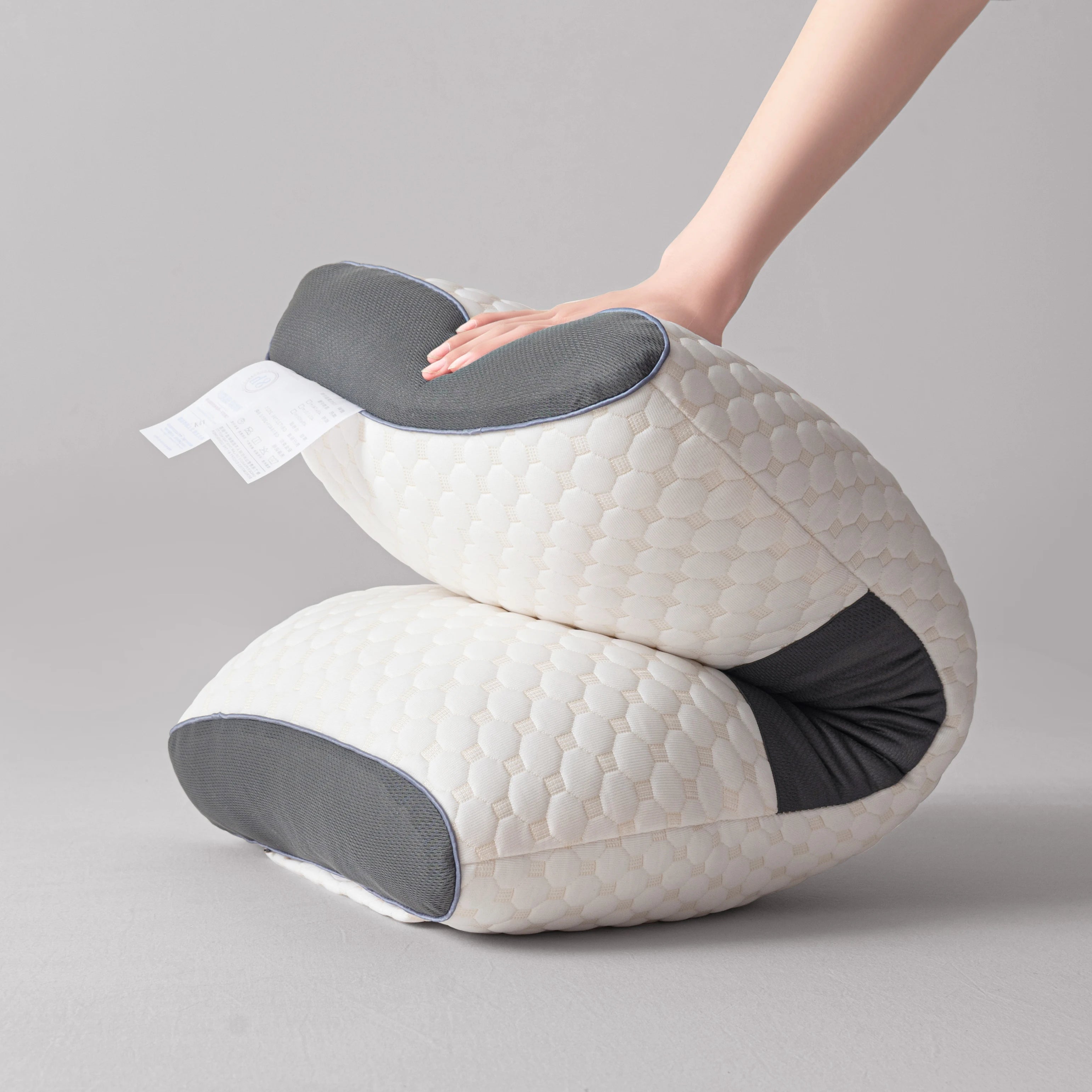 2pcs Massage Neck Pillows Adjustable Ergonomic Orthopedic Contour Support, All-Season Sleeping Comfort