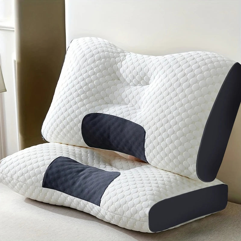 2pcs Massage Neck Pillows Adjustable Ergonomic Orthopedic Contour Support, All-Season Sleeping Comfort