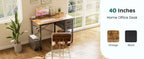 47IN Computer Desk with 2 Drawers For Study Office Gaming Wood Table with Adjustable Position Drawers Modern Work Table