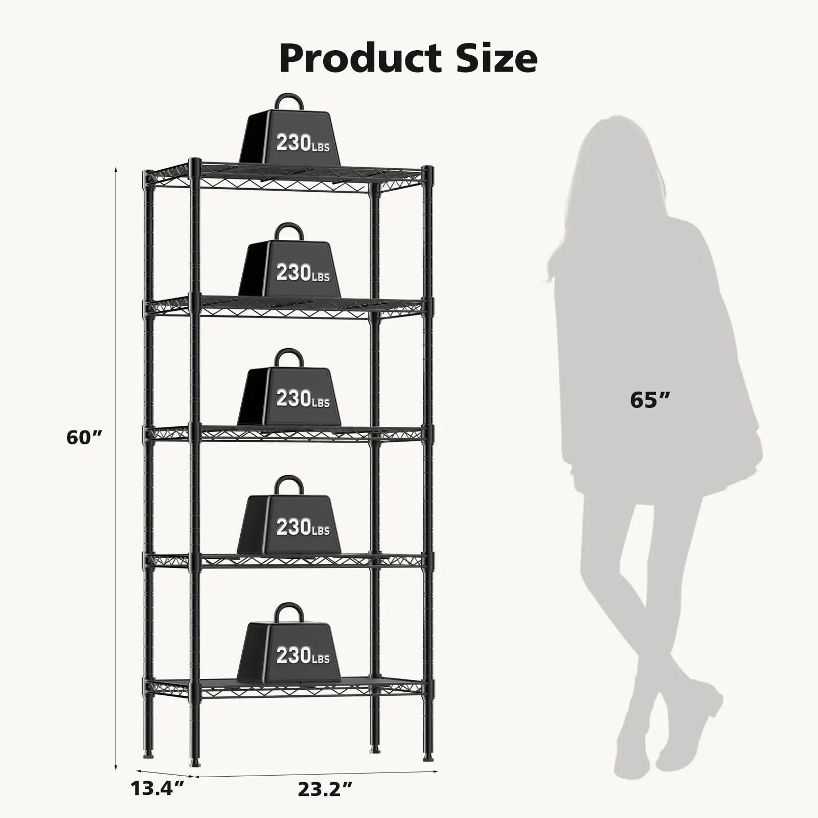 3-5 Tier Metal Wire Storage Shelves Adjustable Storage Racks Heavy Duty Standing Shelf Organizer for Living Room and Kitchen