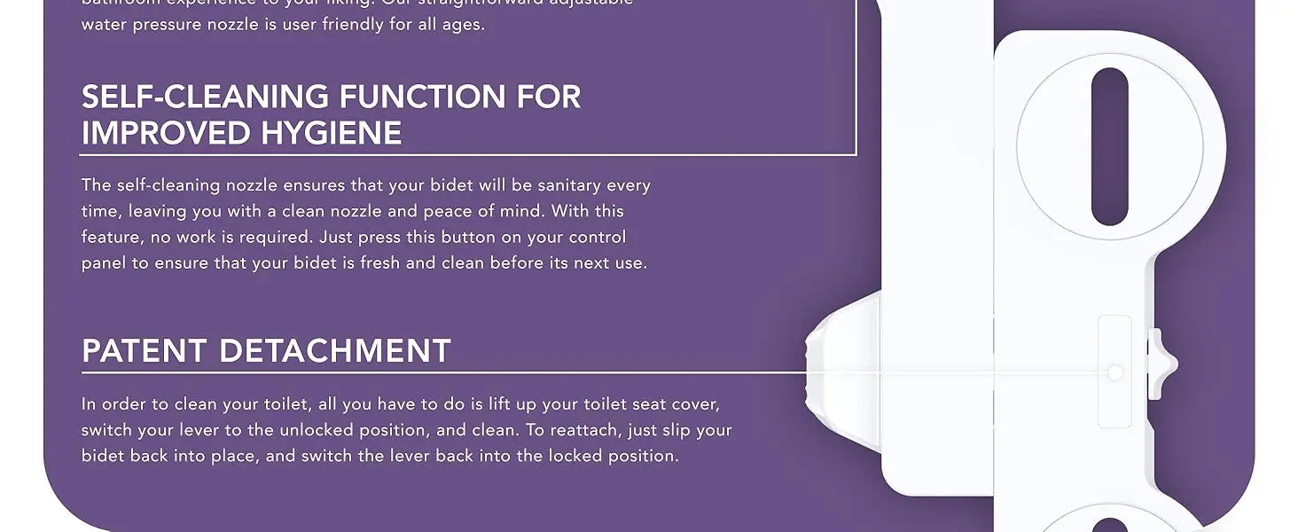 Ultra-Slim Bidet Attachment for Toilet – Non-Electric Dual Nozzle (Rear + Feminine Wash) with Adjustable Pressure, Self-Cleaning, Easy 10-Minute Install