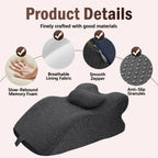 Ergonomic Memory Foam Wedge Pillow, 27° Angled Support for Neck and Waist, Multi-Position Support Pillow (Deep Grey)