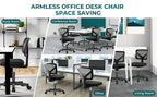 Mesh with Lumbar Support Armless Office Chair Low Back with Wheels Adjustable Height 360° Rolling Swivel Computer Chair