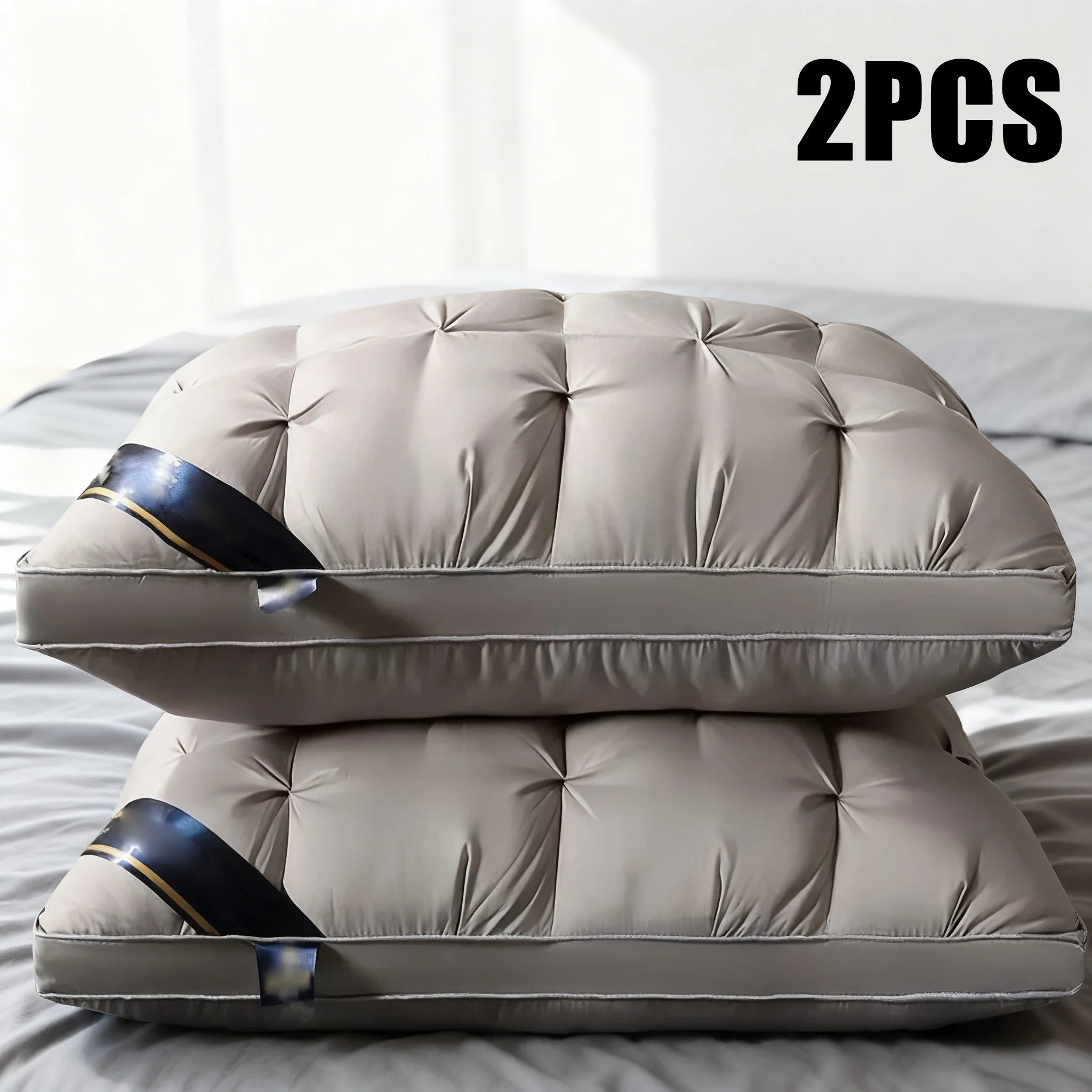 Luxury Hotel-Style Pillow Set (2-Pack) – Soft Plush Support for Back, Side & Stomach Sleepers | King/Queen Standard Size