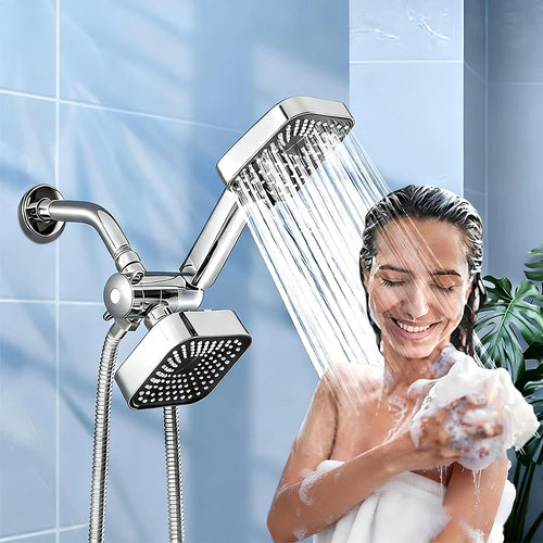 A High-Flow Large Nozzle and Handheld Shower Head, Two-In-One Shower Set, Shower Long Hose, Three-Way Water Distributor Bathroom