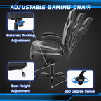 Ergonomic Office Computer Home Gaming Desk Chair Adjustable PU Leather Racing Chair Flip-up Armrest