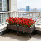 2 Garden/Balcony/Outdoor Patio Planting Box with Bracket Vegetable Flower Planting Raised Container Home Courtyard Plant Planter