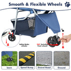 3 Wheels Foldable Pet Stroller for Small Dogs and Cats Stroller with Mesh Windows Storage Basket Cup Holder for Outdoor Use