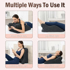 Ergonomic Memory Foam Wedge Pillow, 27° Angled Support for Neck and Waist, Multi-Position Support Pillow (Deep Grey)