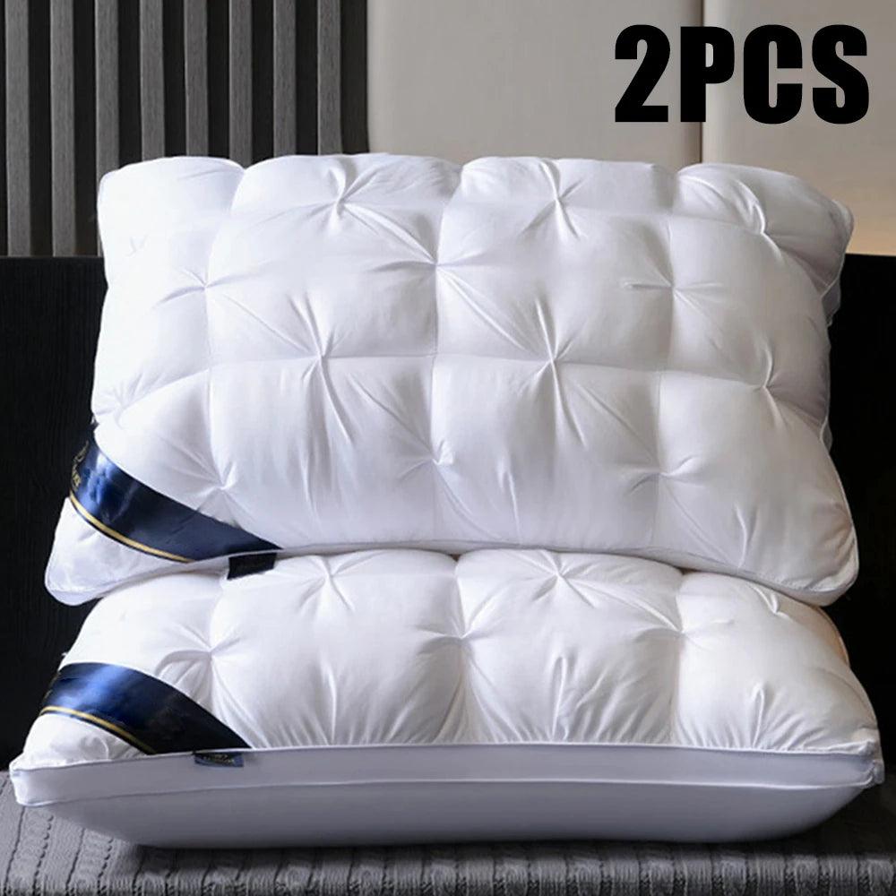 Luxury Hotel-Style Pillow Set (2-Pack) – Soft Plush Support for Back, Side & Stomach Sleepers | King/Queen Standard Size