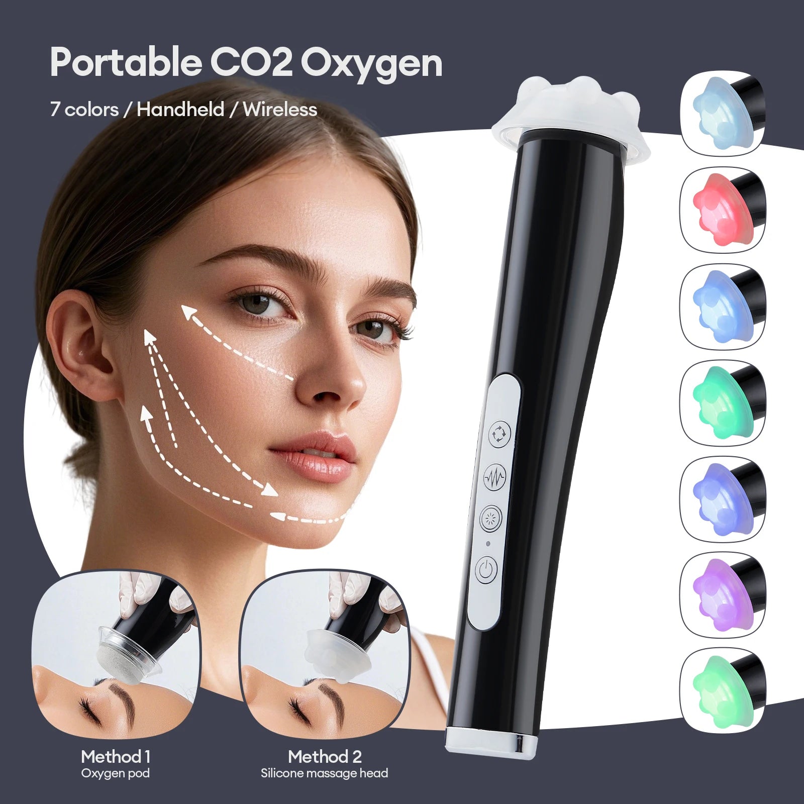 CO2 Oxygen Bubble Pen: Instant Deep Pore Cleanse, Glow-Boosting Facial Oxygen Therapy & LED Rejuvenation