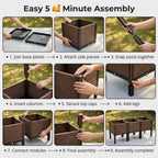 2 Garden/Balcony/Outdoor Patio Planting Box with Bracket Vegetable Flower Planting Raised Container Home Courtyard Plant Planter