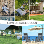 Set of 2 Zero Gravity Recliner Chair – Folding Portable Lounge for Camping, Patio & Outdoor Garden with Cup Holder Tray & Removable Cushion