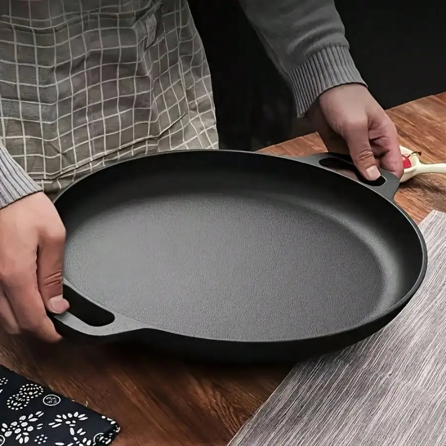 Multifunctional Cast Iron Skillet — Non-Stick Design, Ideal for Pizza, Grilling, and Pancakes (11 inch) — Compatible with All Stove Types